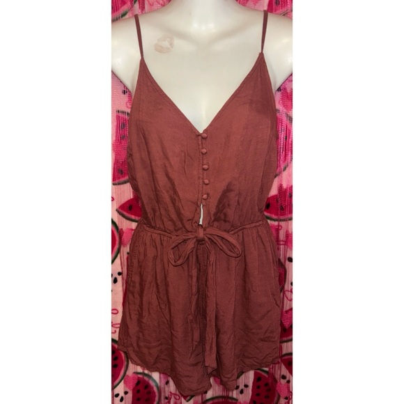 🧡 Abercrombie & Fitch Button-Front Romper - Picture 1 of 4